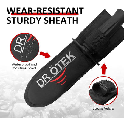 Heavy Duty Metal Detecting Shovel – Double Serrated Manganese Steel Digging Tool with Belt Sheath