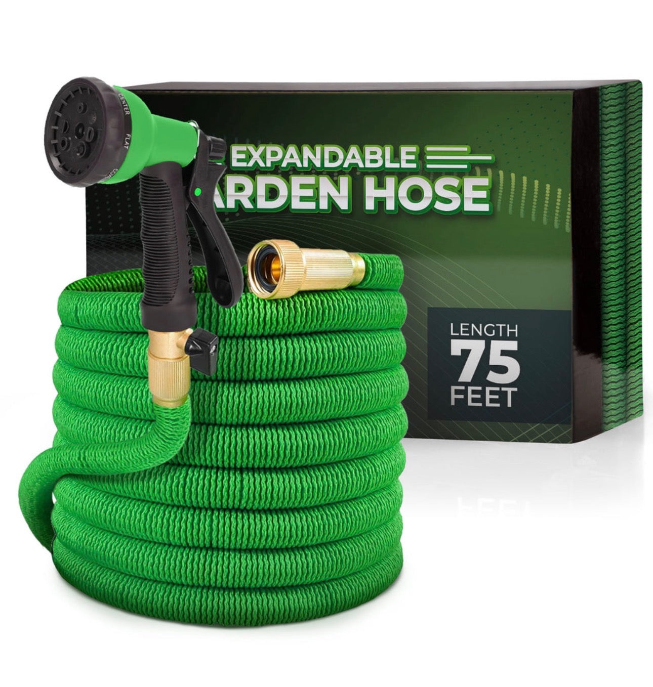 Joeys Garden Expandable Garden Hose 75ft – Lightweight Anti-Kink Hose with 8-Pattern Nozzle