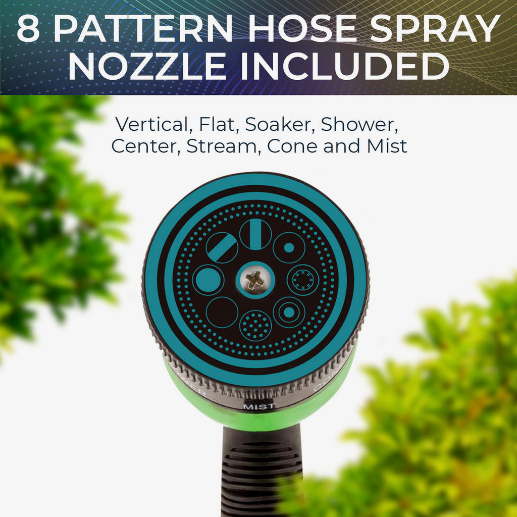 Expandable Garden Hose 100ft with 8-Function Spray Nozzle – Lightweight, Anti-Kink, Heavy Duty
