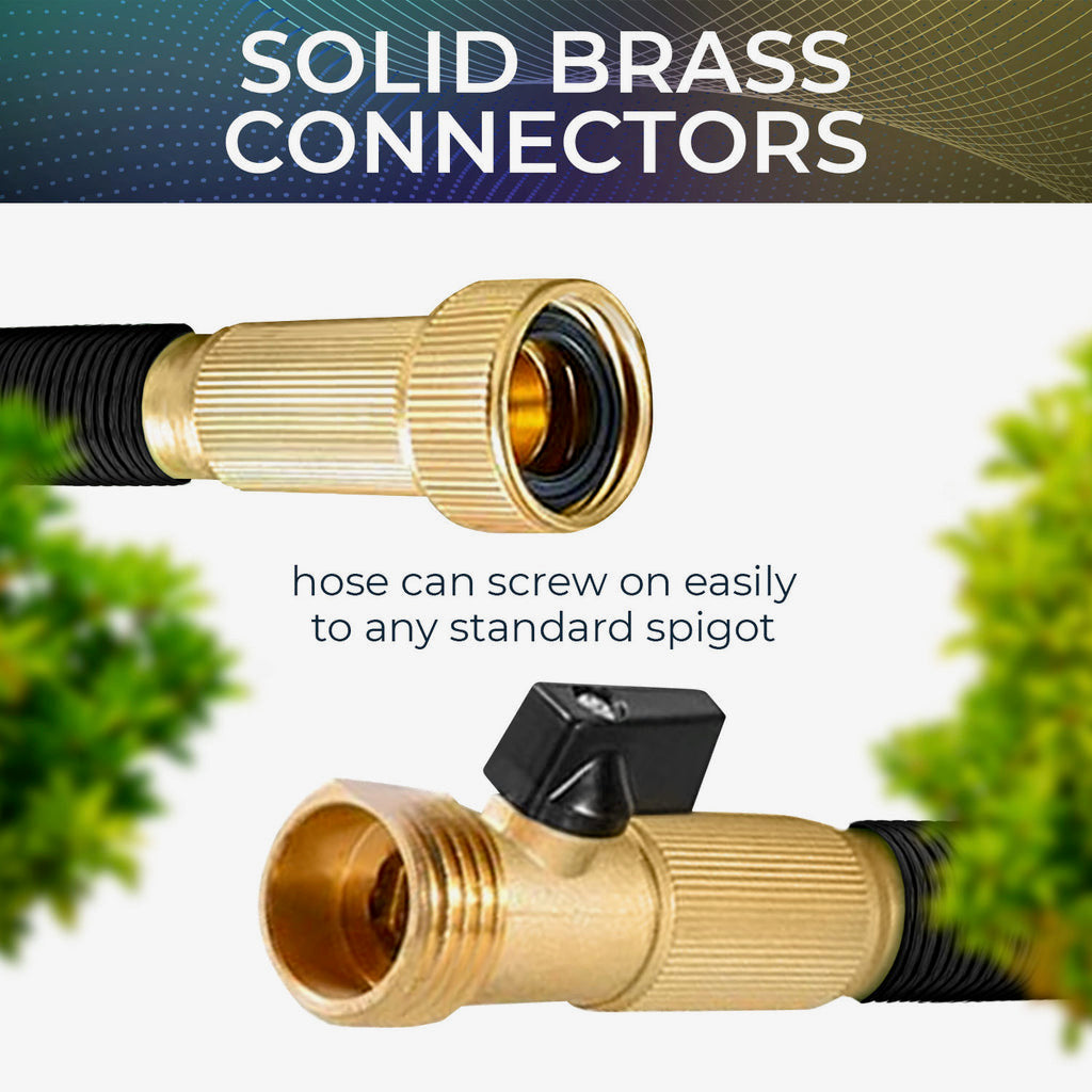 Expandable Garden Hose 100ft with 8-Function Spray Nozzle – Lightweight, Anti-Kink, Heavy Duty