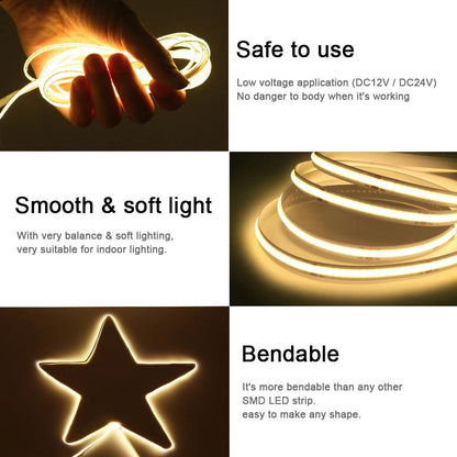 Premium LED Light Strip Kit 16.4ft (5m) – 3000K Warm White Accent Lighting