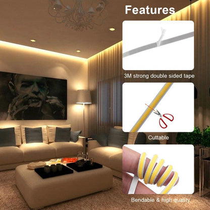 Premium LED Light Strip Kit 16.4ft (5m) – 3000K Warm White Accent Lighting
