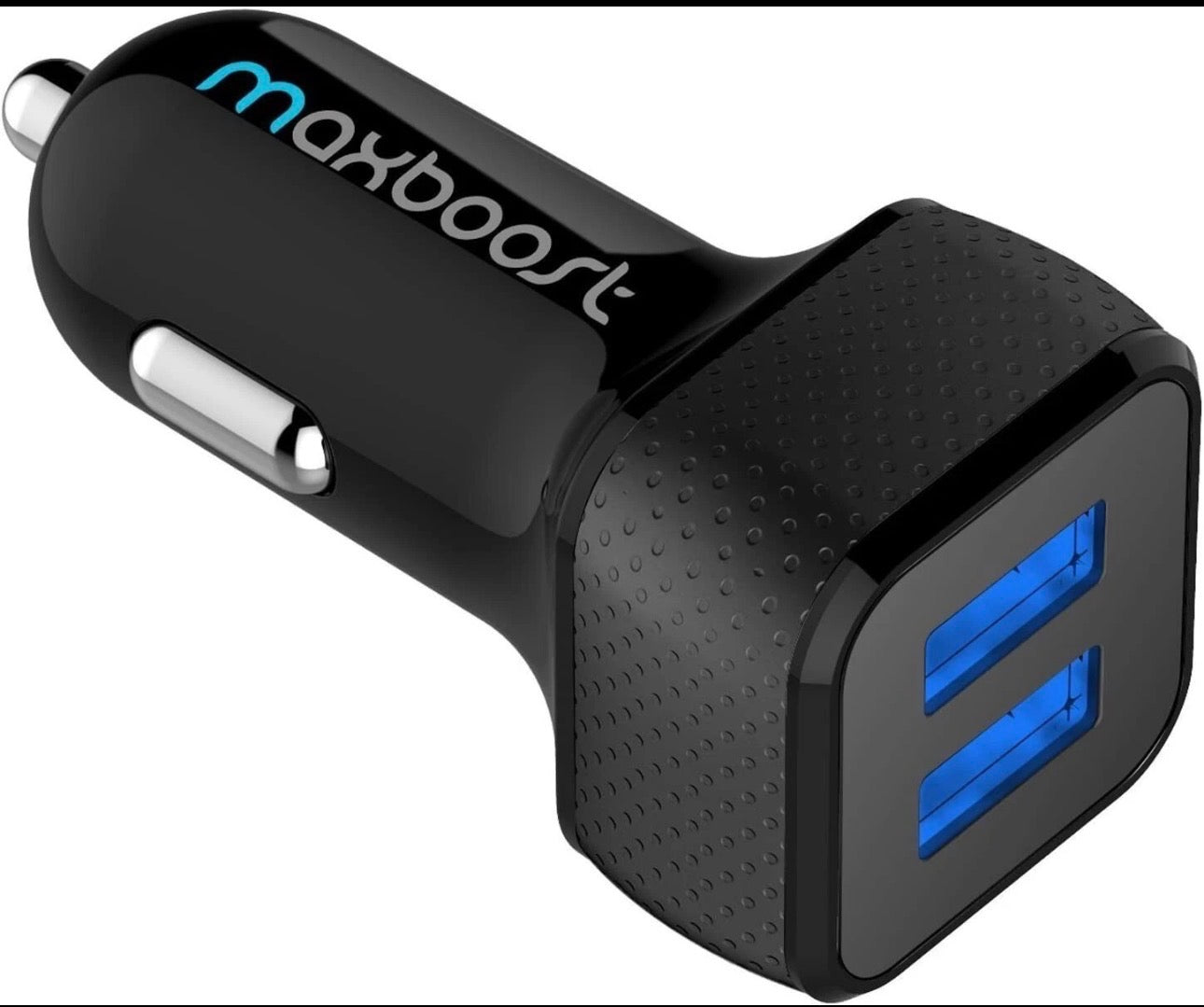 Maxboost Dual USB Car Charger 24W 4.8A Fast Charging Adapter – Black & White