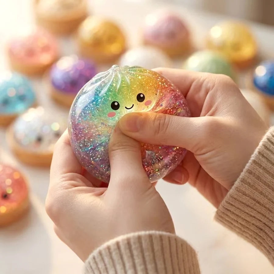 Rainbow Mystery Steamed Bun Sugar Edition Squishy Toy – Collectible Blind Box
