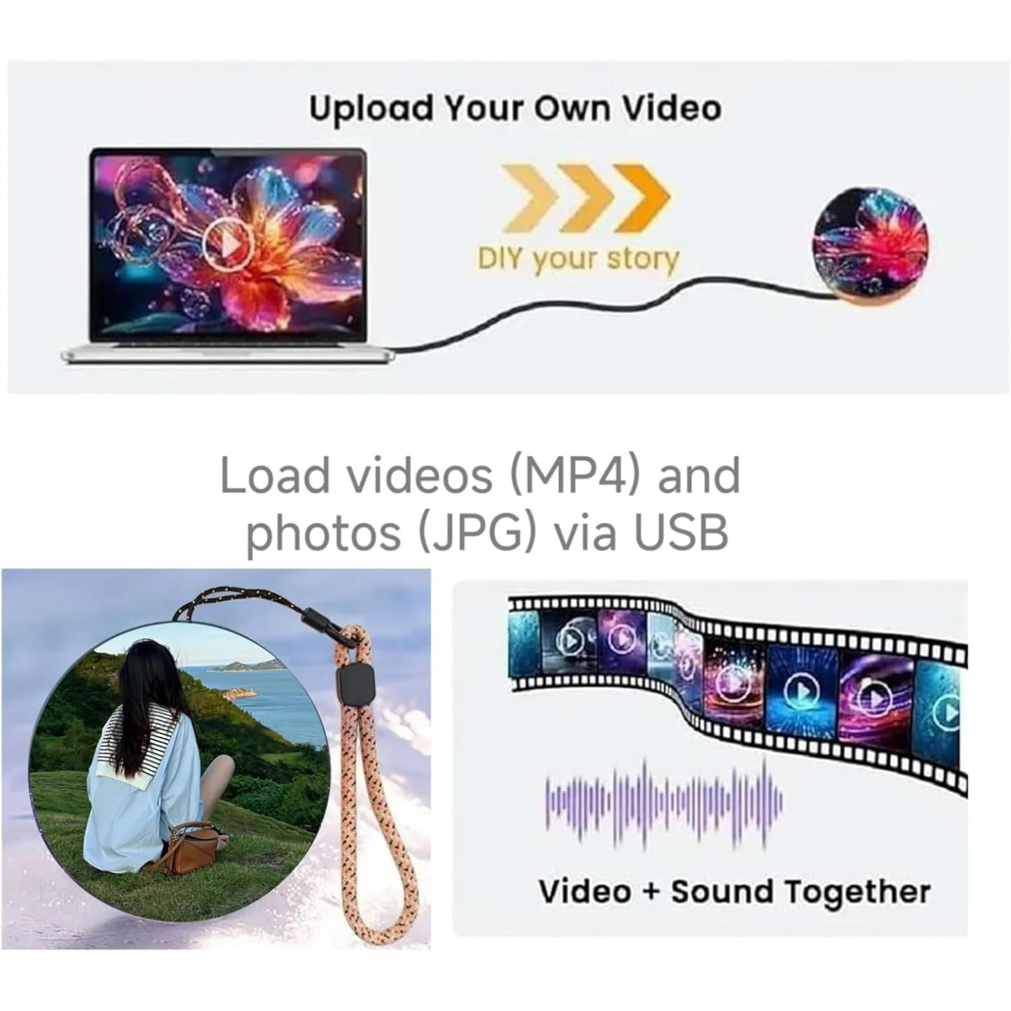 Customizable Video Crystal Ball Light – WiFi DIY Art Display