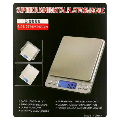 American Weigh Digital Tray Scale – 2000g Capacity / 0.1g Precision