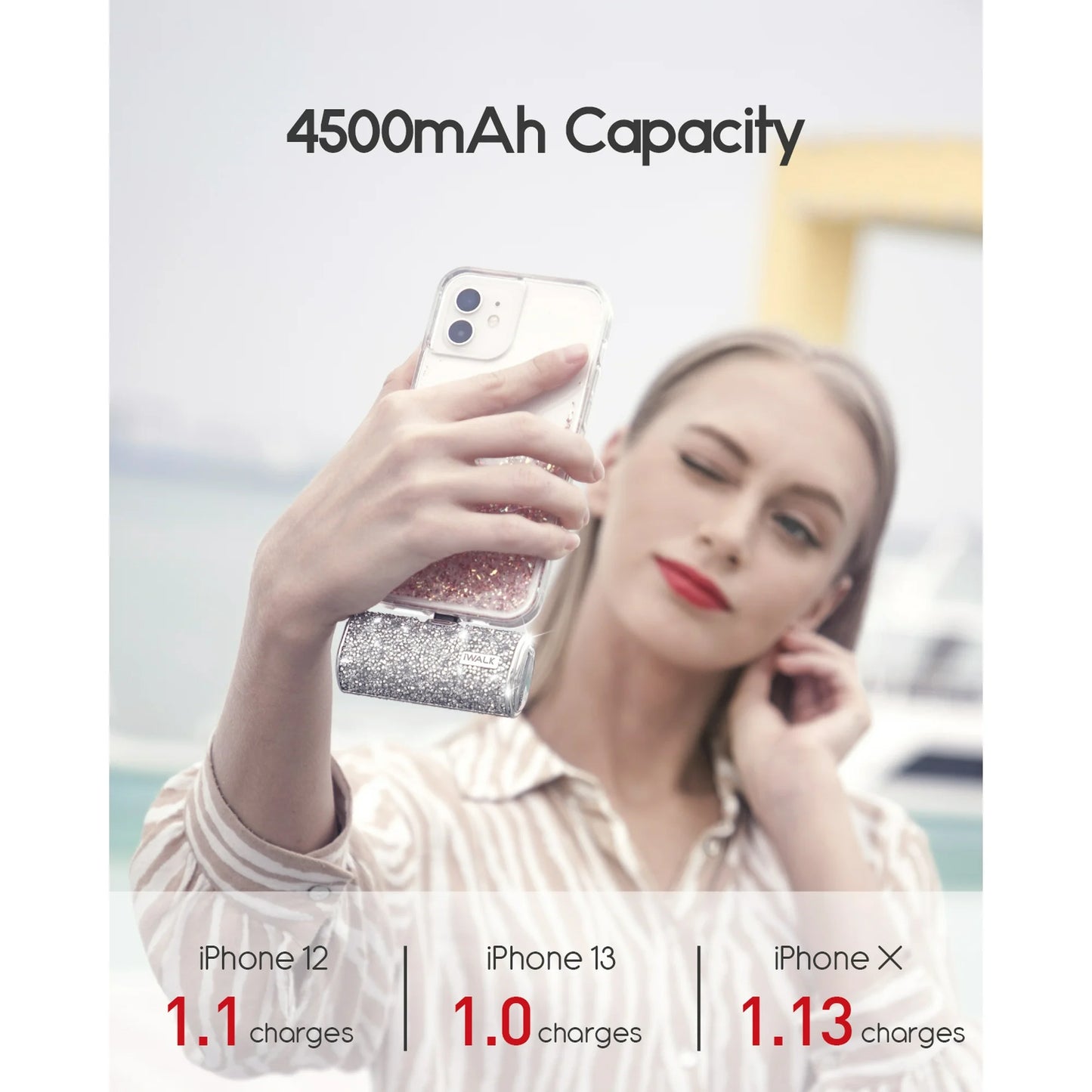 iWALK Portable Charger 4500mAh – Compact Power Bank for iPhone (Lipstick Size)