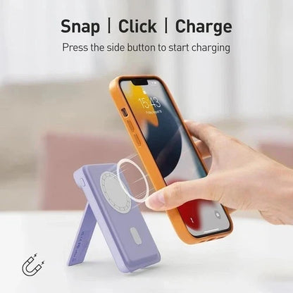 iWALK MAG-X Magnetic Wireless Power Bank with Stand – 5000mAh MagSafe Portable Charger with LED Display
