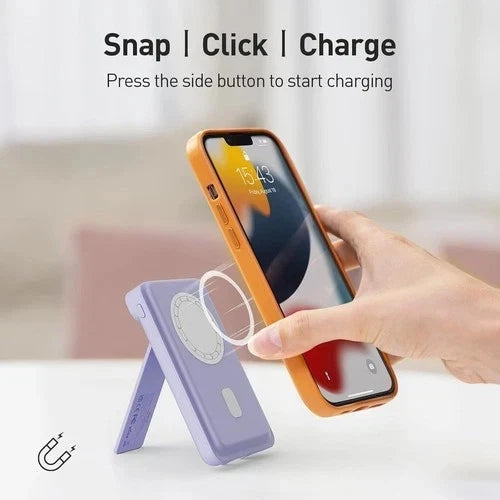 iWALK MAG-X Magnetic Wireless Power Bank with Stand – 5000mAh MagSafe Portable Charger with LED Display