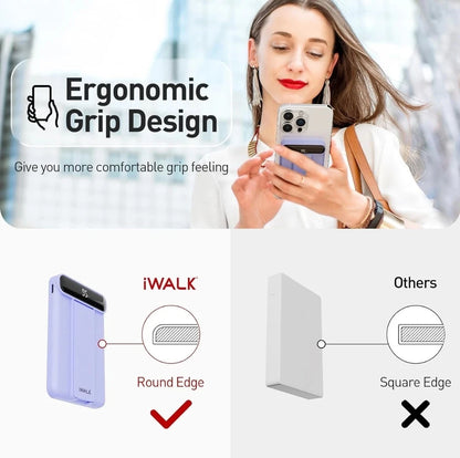 iWALK MAG-X Magnetic Wireless Power Bank with Stand – 5000mAh MagSafe Portable Charger with LED Display