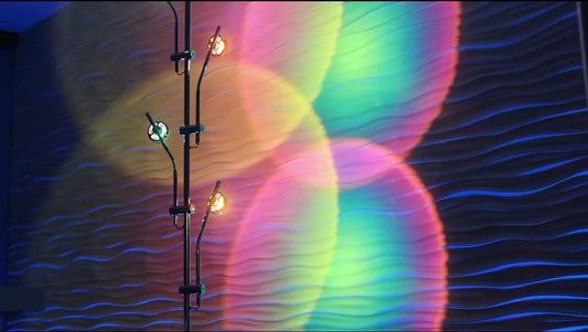 RGBW Halo Projector Floor Lamp – 5-Head LED Ambient Mood Light with Color Filters (73”)
