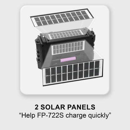 Dual Solar Speaker FP-722-S – AM/FM/SW Radio with Bluetooth & Subwoofer
