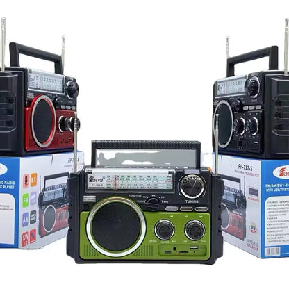 Dual Solar Speaker FP-722-S – AM/FM/SW Radio with Bluetooth & Subwoofer