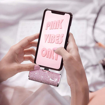 iWALK Portable Charger 4500mAh – Pink Compact Power Bank for iPhone (Lipstick Size)